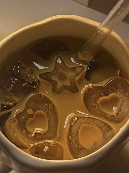 Star and Heart Iced Latte